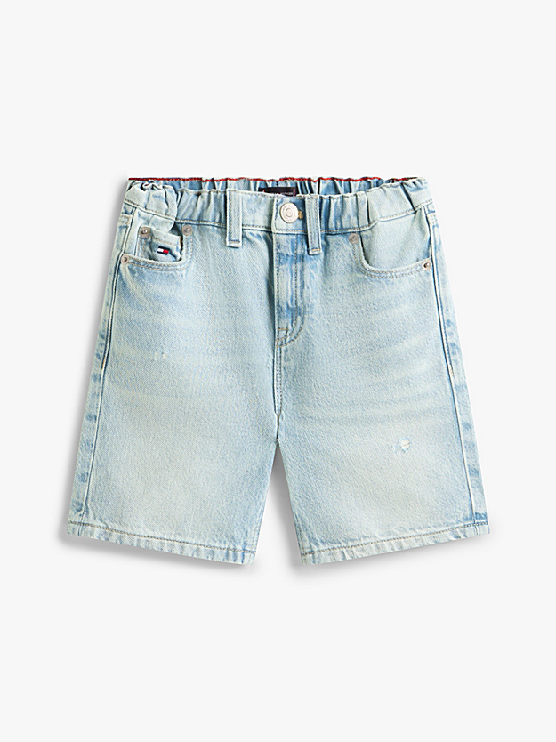 Distressed Straight Leg Denim Shorts - Image 4