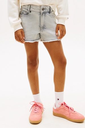Raw Hem Wide Leg Denim Shorts