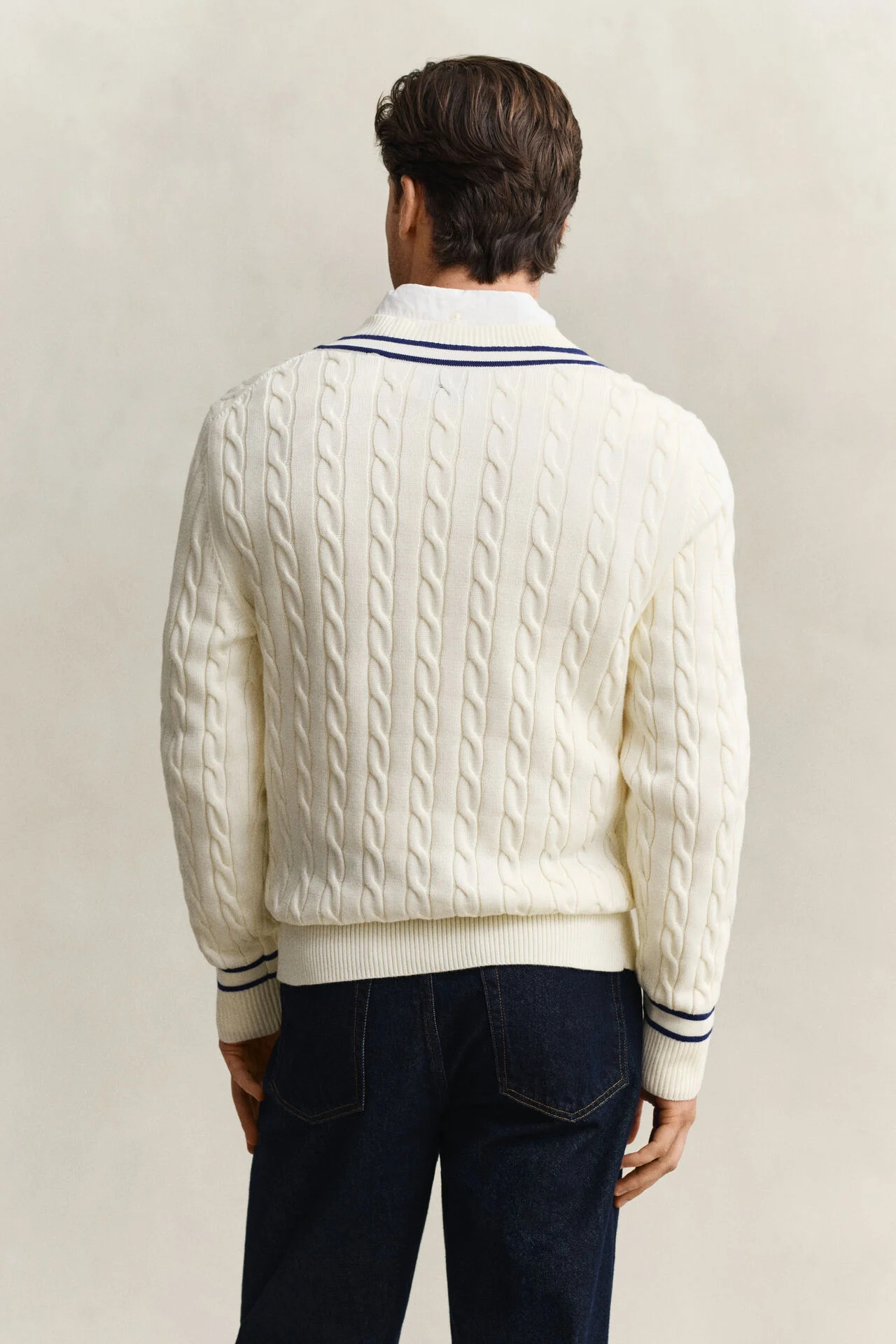 Malha Tricot Cable-Knit Gola V - Image 5
