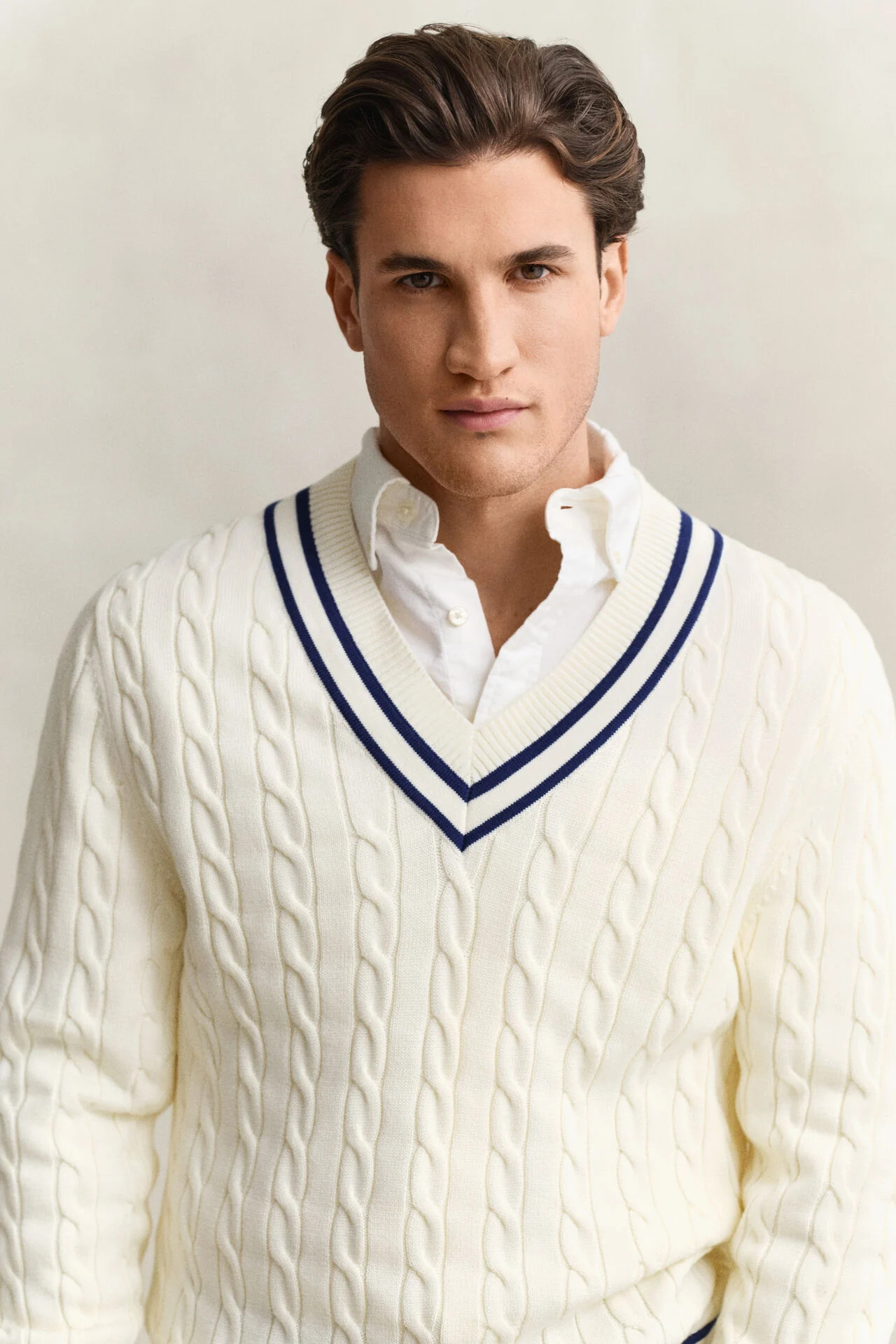 Malha Tricot Cable-Knit Gola V - Image 2