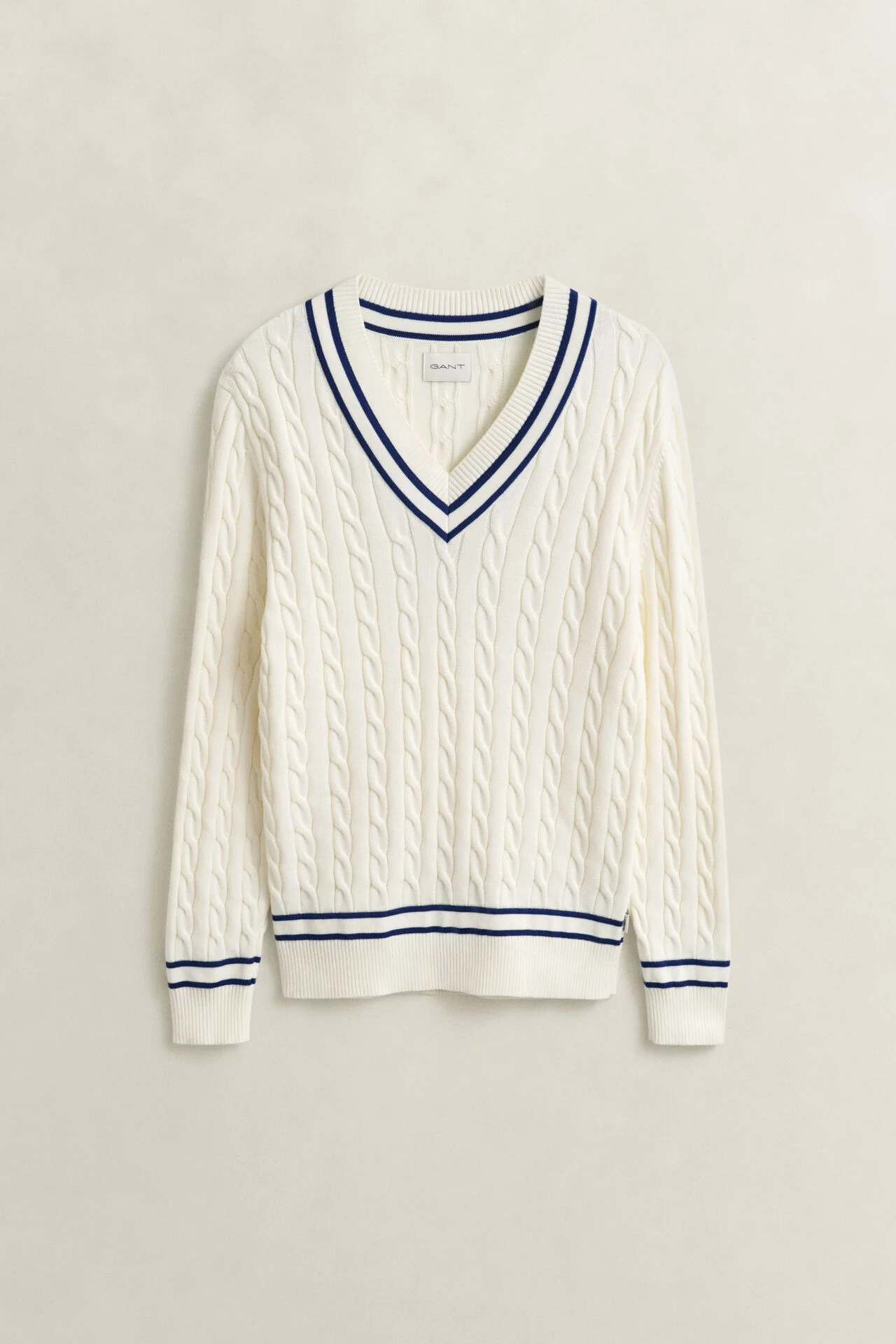 Malha Tricot Cable-Knit Gola V - Image 3